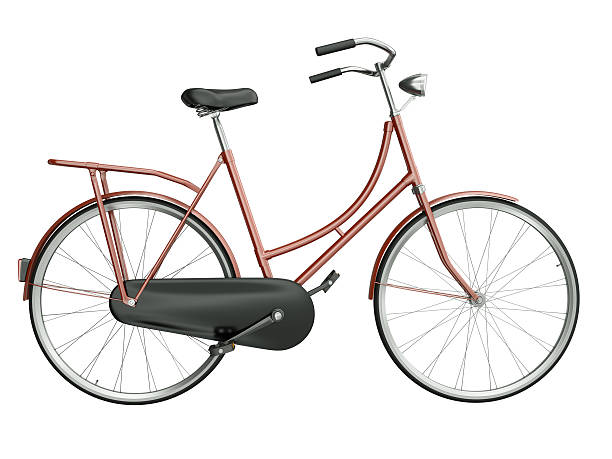 istock Red city bicycle on a white background 161721912