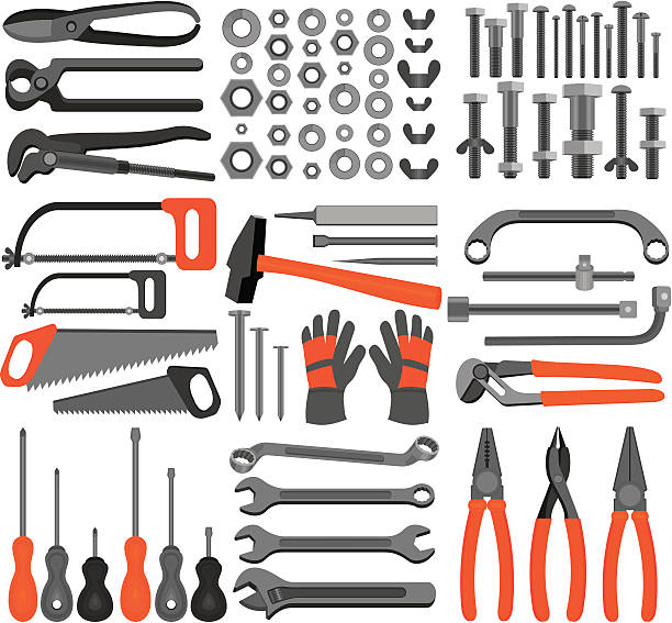 illustrations, cliparts, dessins animés et icônes de icônes de l'artisanat-des outils (service de quatre - pliers work tool white background craft