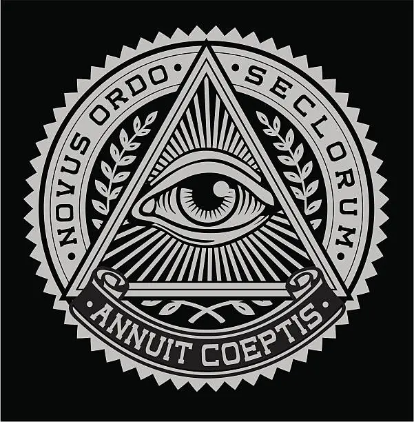 Vector illustration of All Seeing Eye Crest