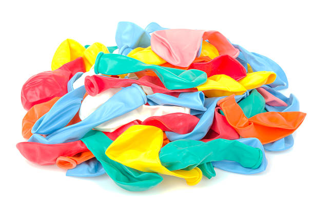 istock Heap of colorful empty balloons, isolated on white 161722957