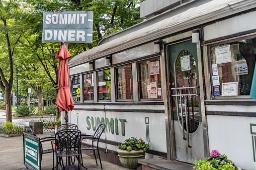 Summit, New Jersey  August 12, 2023: Vintage diner in Summit New Jersey