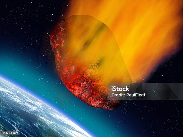 Plummeting Asteroid Stock Photo - Download Image Now - Accidents and Disasters, Asteroid, Astronomy