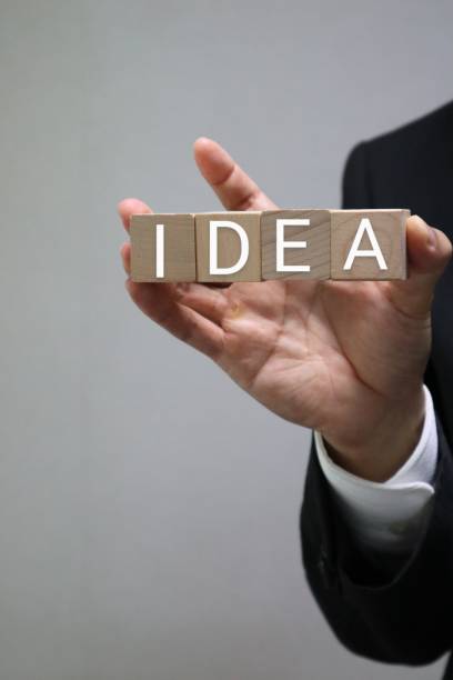 istock A person with a block written as IDEA 1617248374