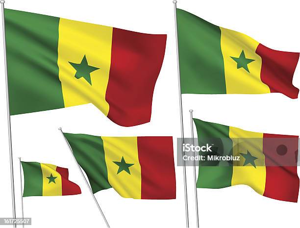 Senegal Vektorflaggen Stock Vektor Art und mehr Bilder von Afrika - Afrika, Biegung, Dakar