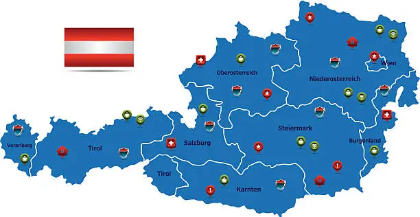 Vector illustration of Austria Map