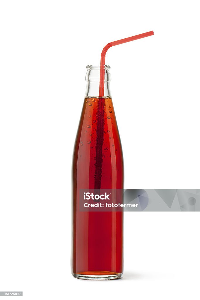 Szklane butelki Coli ze słomką - Zbiór zdjęć royalty-free (Cola)