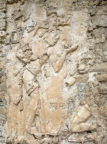 Estela em El Palacio Palenque - fotografia de stock