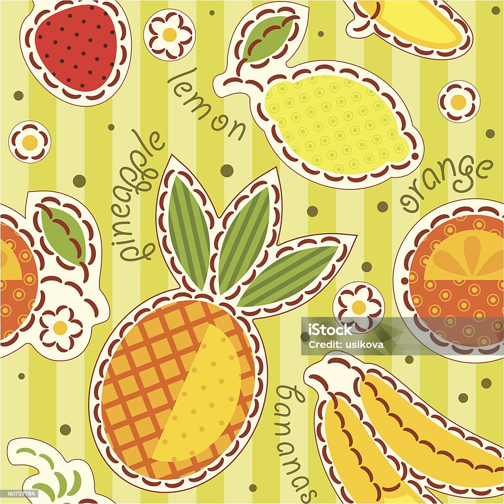 Frutas de papel de parede - Vetor de Abacaxi royalty-free