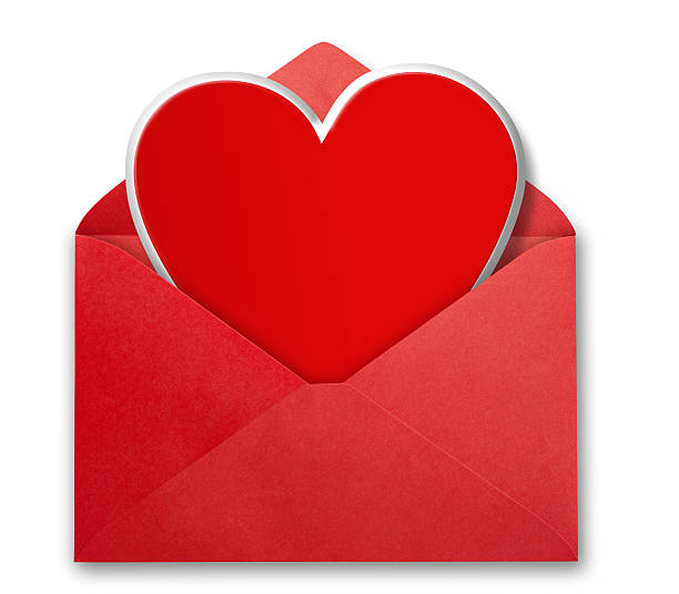 istock Red envelope with valentine heart. 161733050