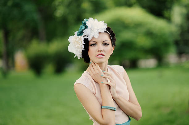 istock attractive girl in the green  spring forest 161735470