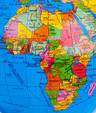 African continent on the map