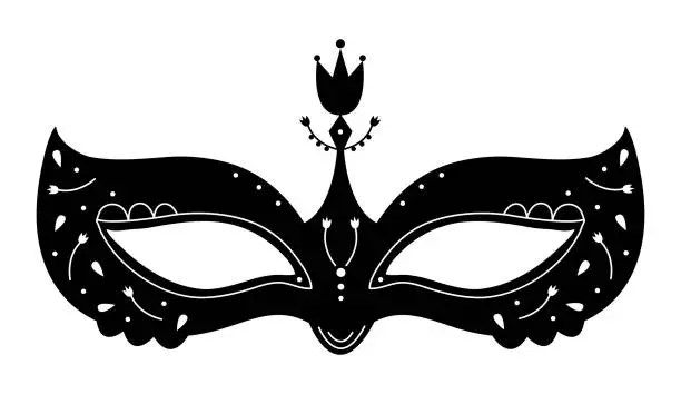 Vector illustration of Original black masquerade mask