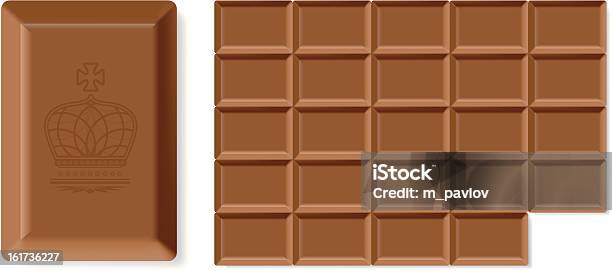 Closeup Of A Chocolate Bar With A Piece Missing And Zoomed Stock Illustration - Download Image Now