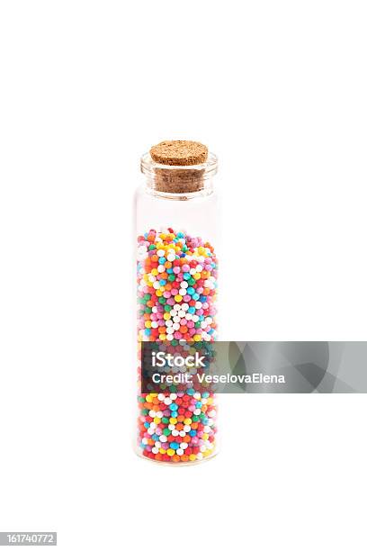 Colorful Sprinkles In A Jar Isolated On White Stock Photo - Download Image Now - Jar, Sugar Sprinkles, Confetti