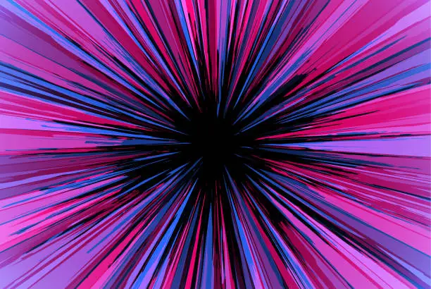Vector illustration of Pink and blue comic book action explosion starburst
