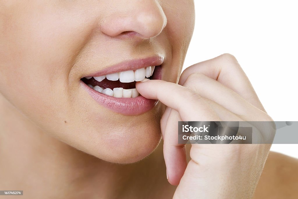 Donna con denti perfetti - Foto stock royalty-free di Donne