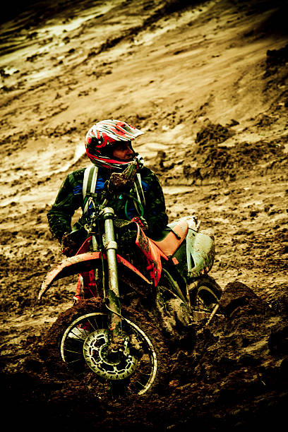 istock Motorcycle racer tired from race 161745327