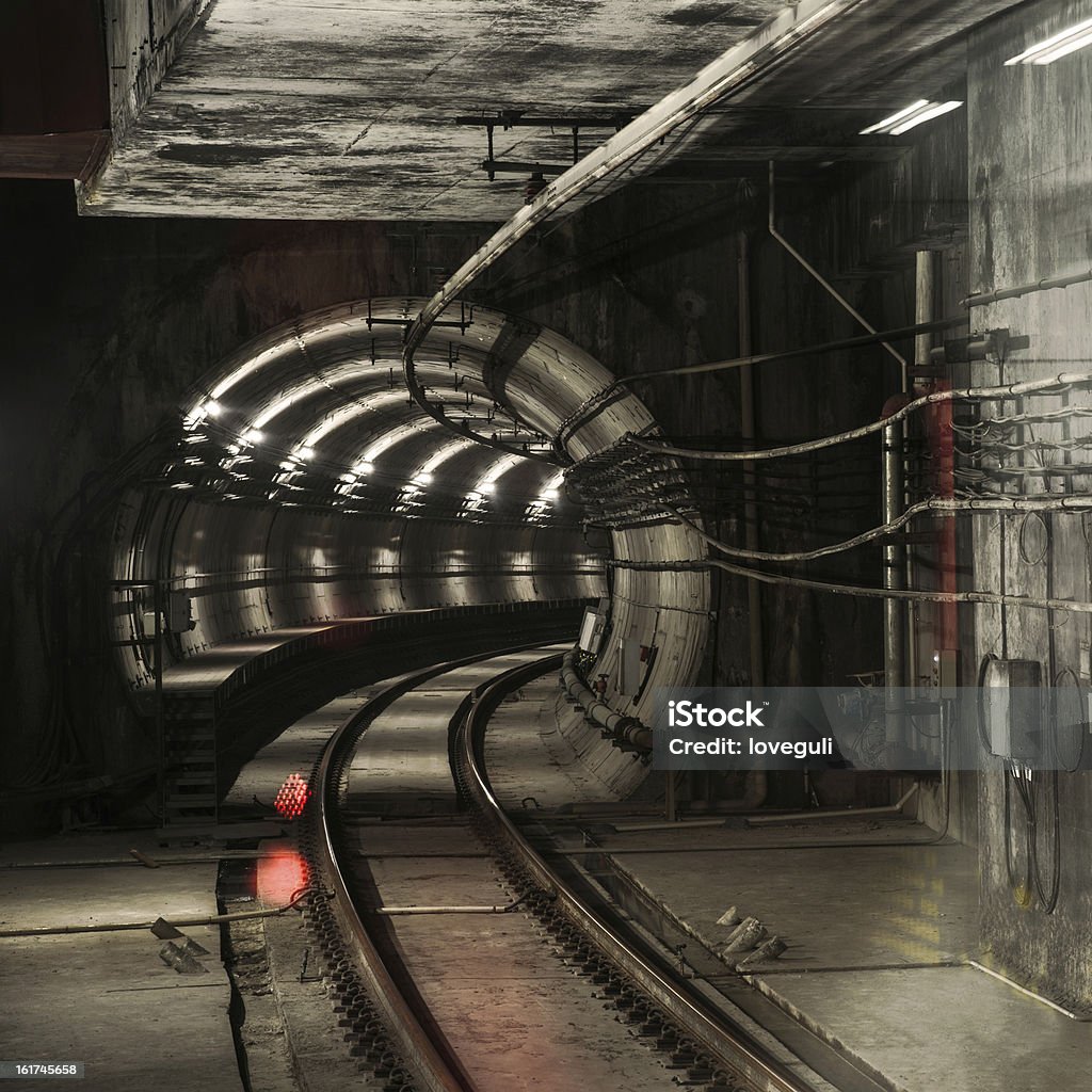 emtpy túnel do metro - Royalty-free Comboio de Metropolitano Foto de stock