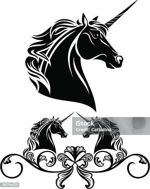 Ilustración de Unicornio De Diseño y más Vectores Libres de Derechos de Animal - Animal, Barroco, Blanco - Color