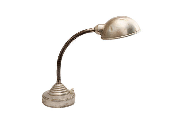 Retro golden lamp Retro golden lamp isolated on white background gold desk lamp stock pictures, royalty-free photos & images