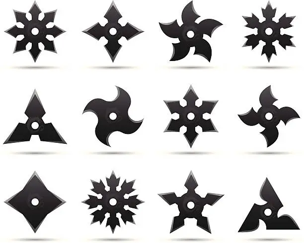Vector illustration of ninja stars