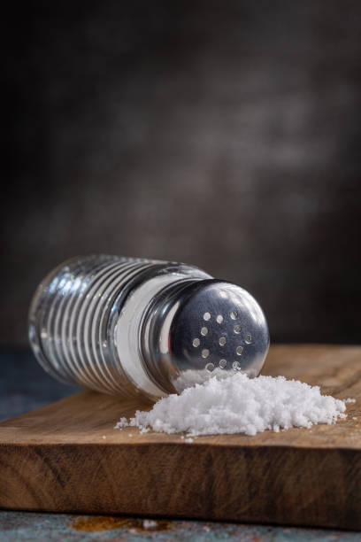 istock Glass salt shaker on the table. 1617515088