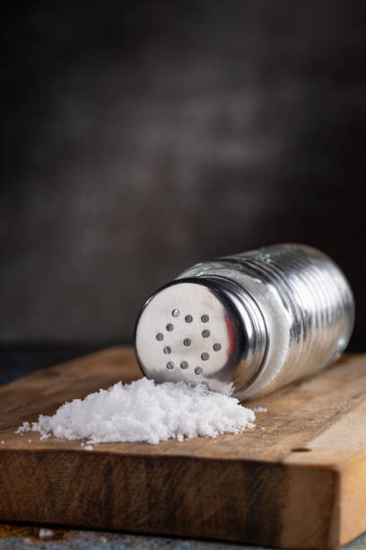 istock Glass salt shaker on the table. 1617515099
