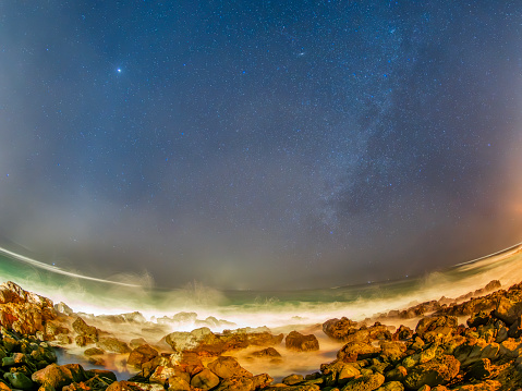 Star field seen from the Maui shoreline in Hawaii