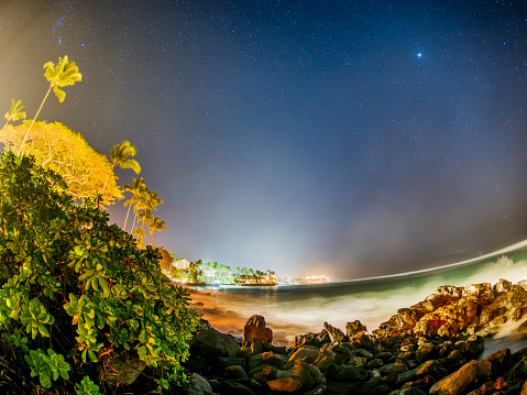 Star field seen from the Maui shoreline in Hawaii