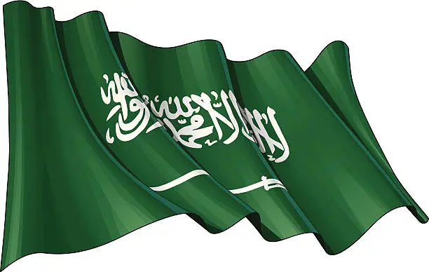 Vector illustration of Saudi Arabian Flag