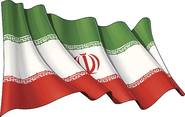 Vector illustration of Iranian Flag