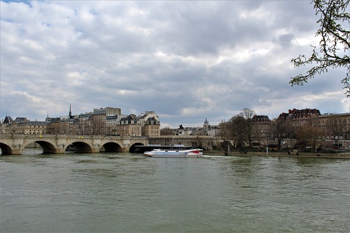 Seine River view of Paris, France