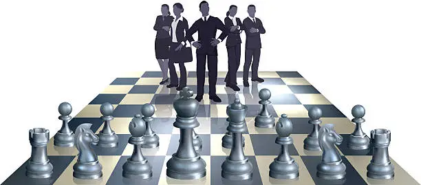 Vector illustration of Chess Business Team Concept