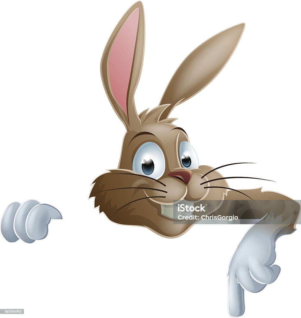 Cute Rabbit Pointing Bunny Rabbit Pointing Down Stock Illustration - Download Image Now ...