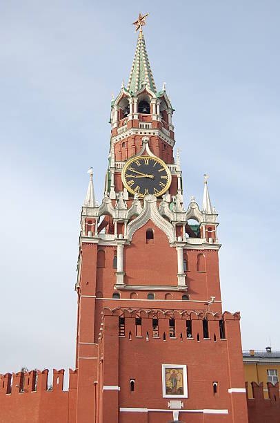 Kremlin Torre Spasskaya - foto de acervo