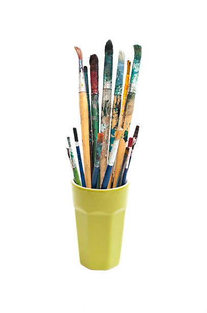 istock Glass full of brushes used 161754353