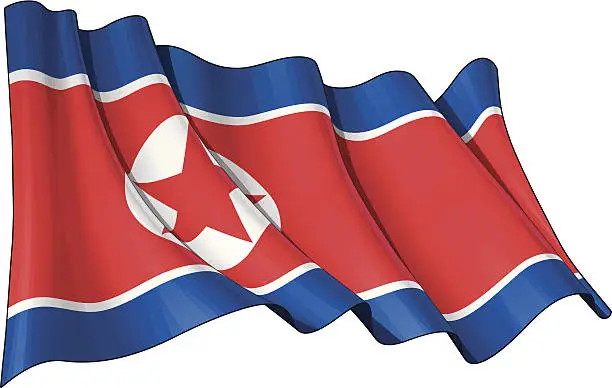 Vector illustration of North Korean Flag