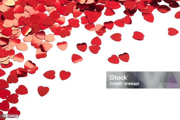 Foto de Confetes De Coração Vermelho e mais fotos de stock de Amor - Amor, Brilhante - Luminosidade, Casado