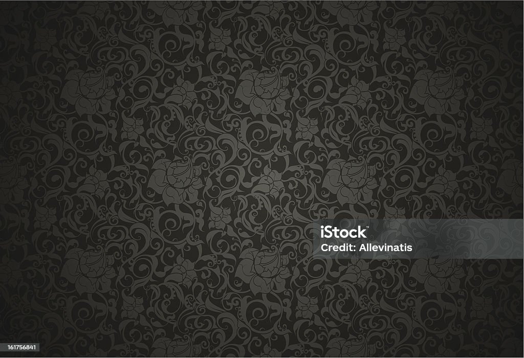 Black wallpaper pattern Black Seamless wallpaper pattern. Vector illustration. Backgrounds stock vector