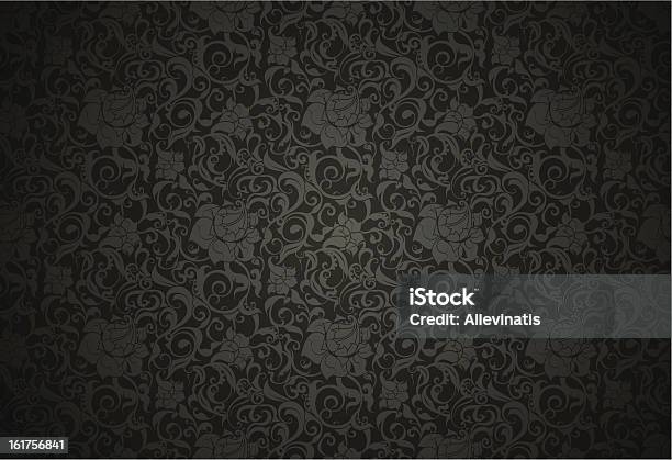 Black Wallpaper Pattern Stock Illustration - Download Image Now - Backgrounds, Black Color, Floral Pattern