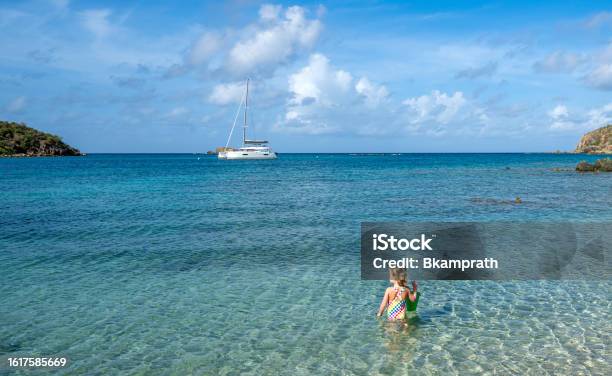 Child Playing On The Beautiful Secluded Salt Pond Beach On The Tropical Caribbean Island Of St John In The Us Virgin Islands Stock Photo - Download Image Now