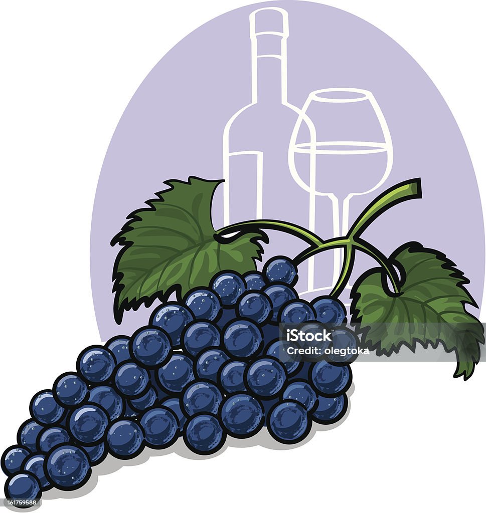 Escuro uvas maduras - Vetor de Alimentação Saudável royalty-free