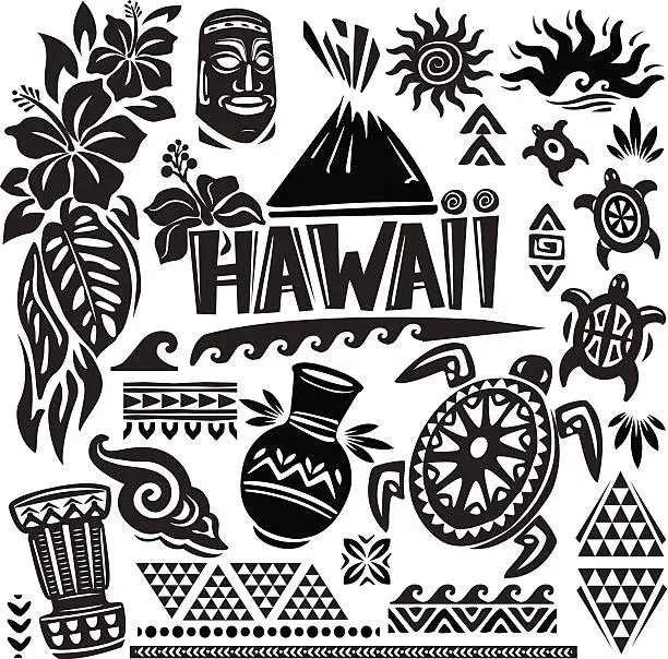 Vector illustration of Hawaii Set