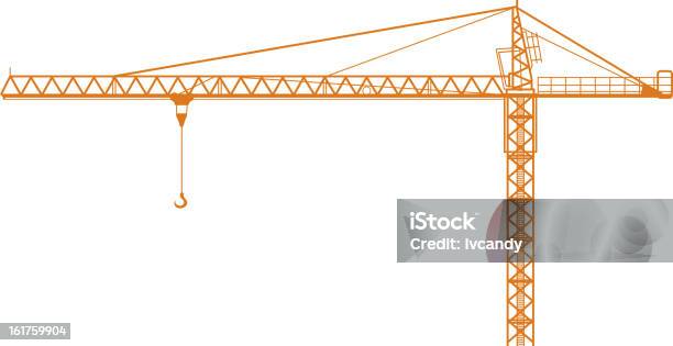 Wieża Żuraw - Stockowe grafiki wektorowe i więcej obrazów Żuraw - Maszyny budowlane - Żuraw - Maszyny budowlane, Machinery, Żółty
