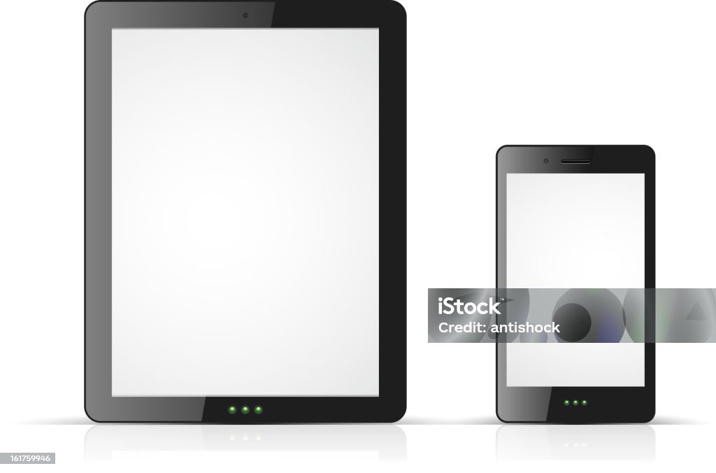 Vector tablet computer and smartphone - arte vectorial de Tableta digital libre de derechos
