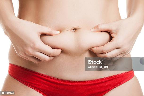 Overweight Woman Stock Photo - Download Image Now - Females, Overweight, Pinching