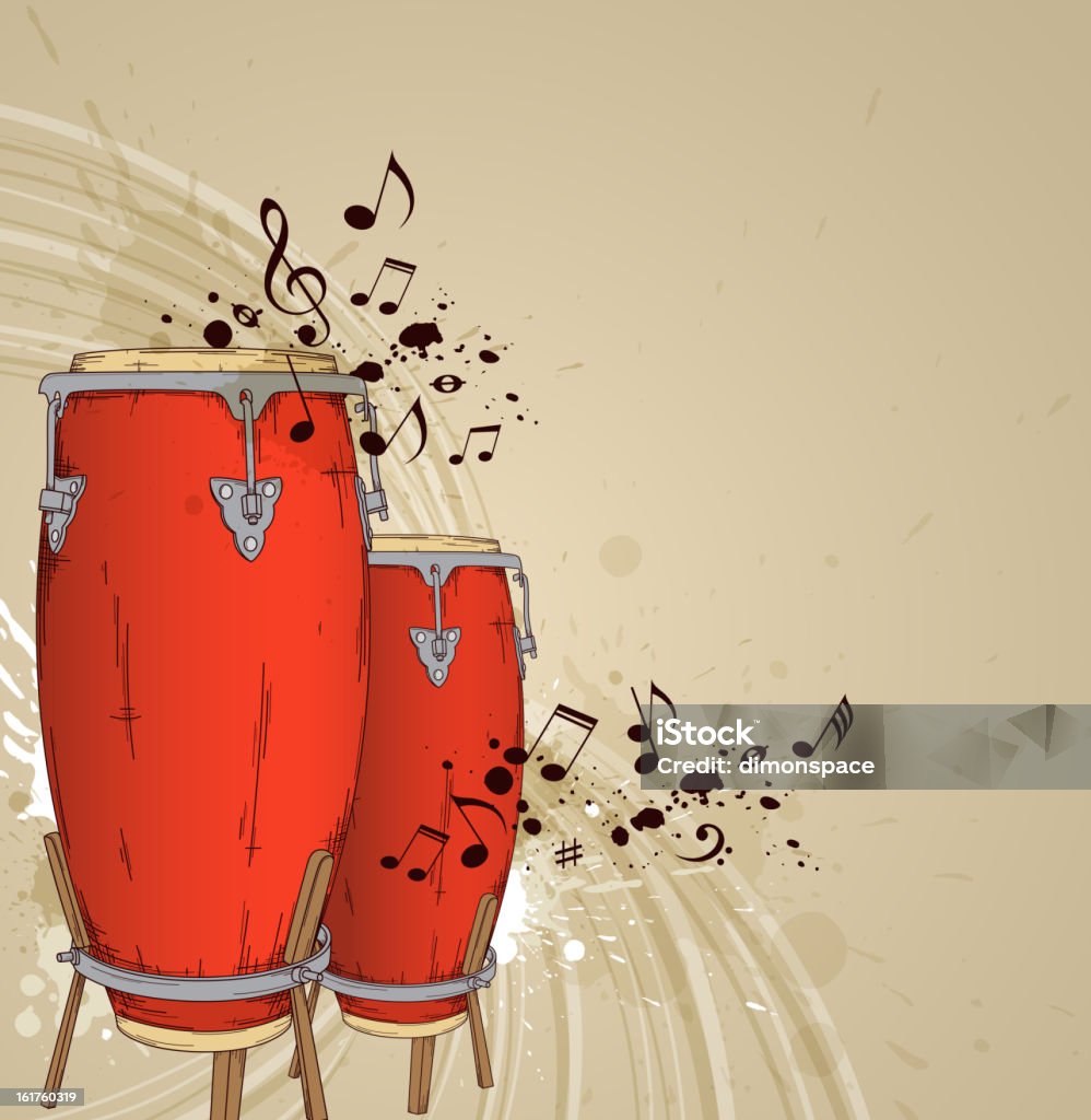 Красный барабаны - Векторная графика Конга роялти-фри