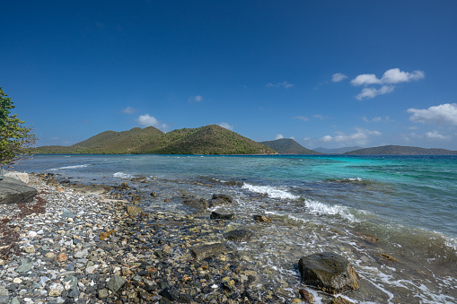 Leinster Bay at Annaberg Point on the tropical Caribbean island of St. John in the US Virgin Islands