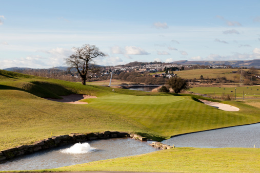 Golf Course with a fountain feature