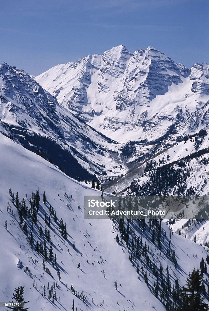 Maroon Bells im Winter malerischen Landschaft - Lizenzfrei Aspen - Colorado Stock-Foto